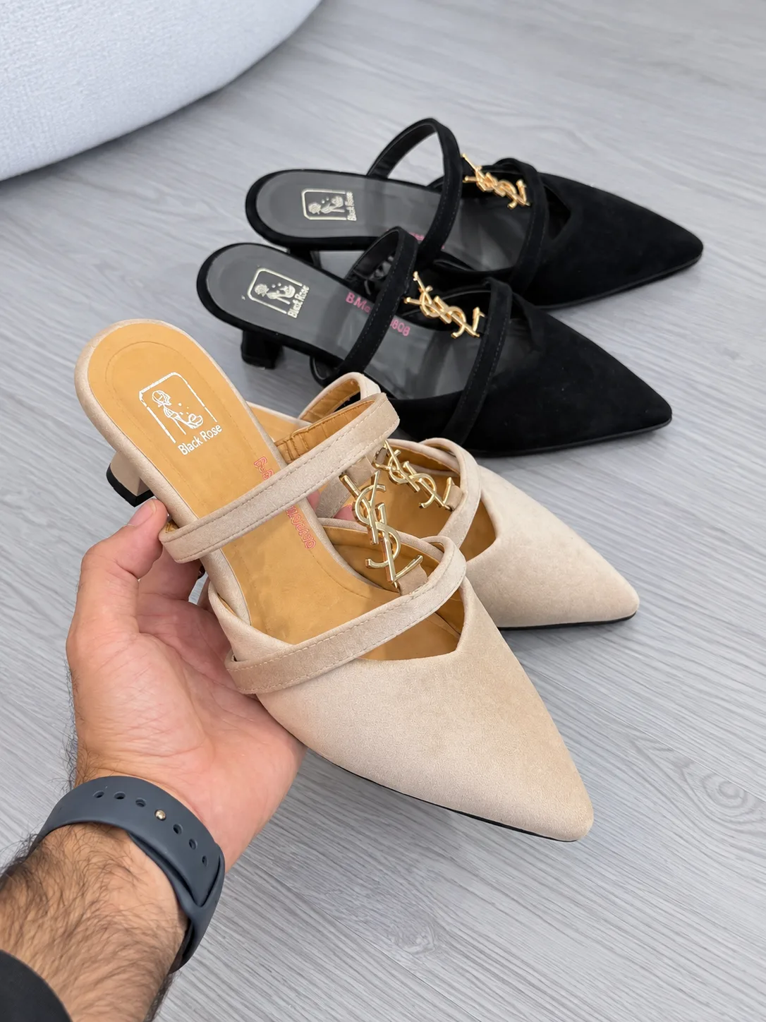 صندل پاشنه جلوبسته ۵ سانتی ysl - Image 3